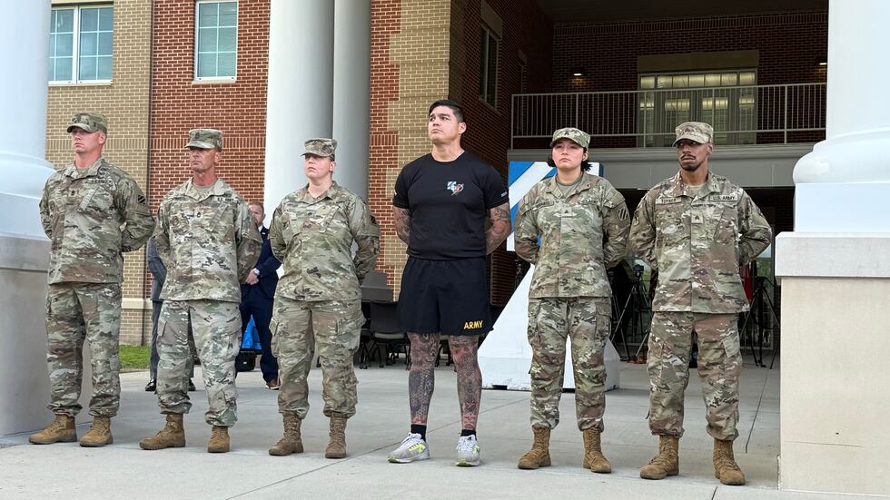 First Sgt. Joshua Arnold, Master Sgt. Justin Thomas, Staff Sgt. Melissa Taylor, Staff Sgt....