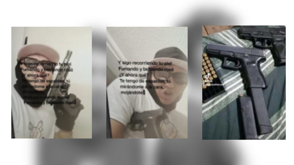 Photos of Diego Ibarra allegedly holding guns on social media.